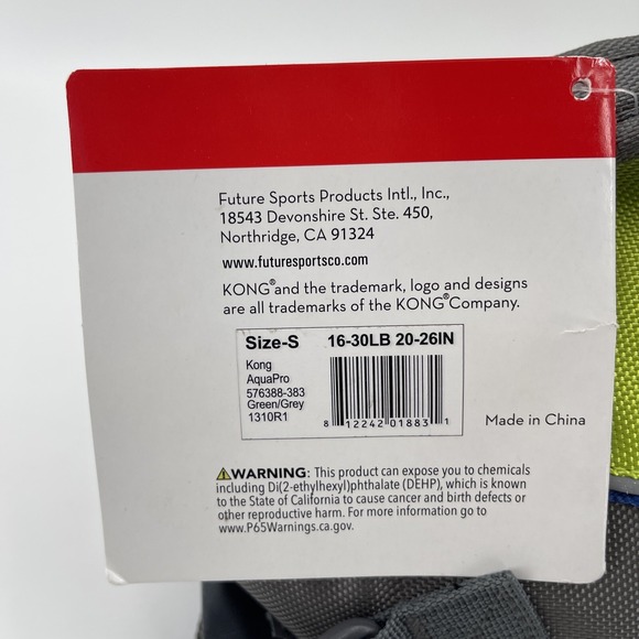 Kong Sport Aqua Pro Dog Flotation Vest Small 16-30lbs Life Jacket Green Gray - Picture 5 of 6